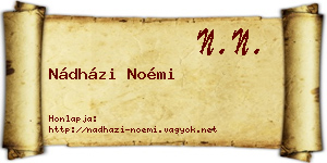 Nádházi Noémi névjegykártya